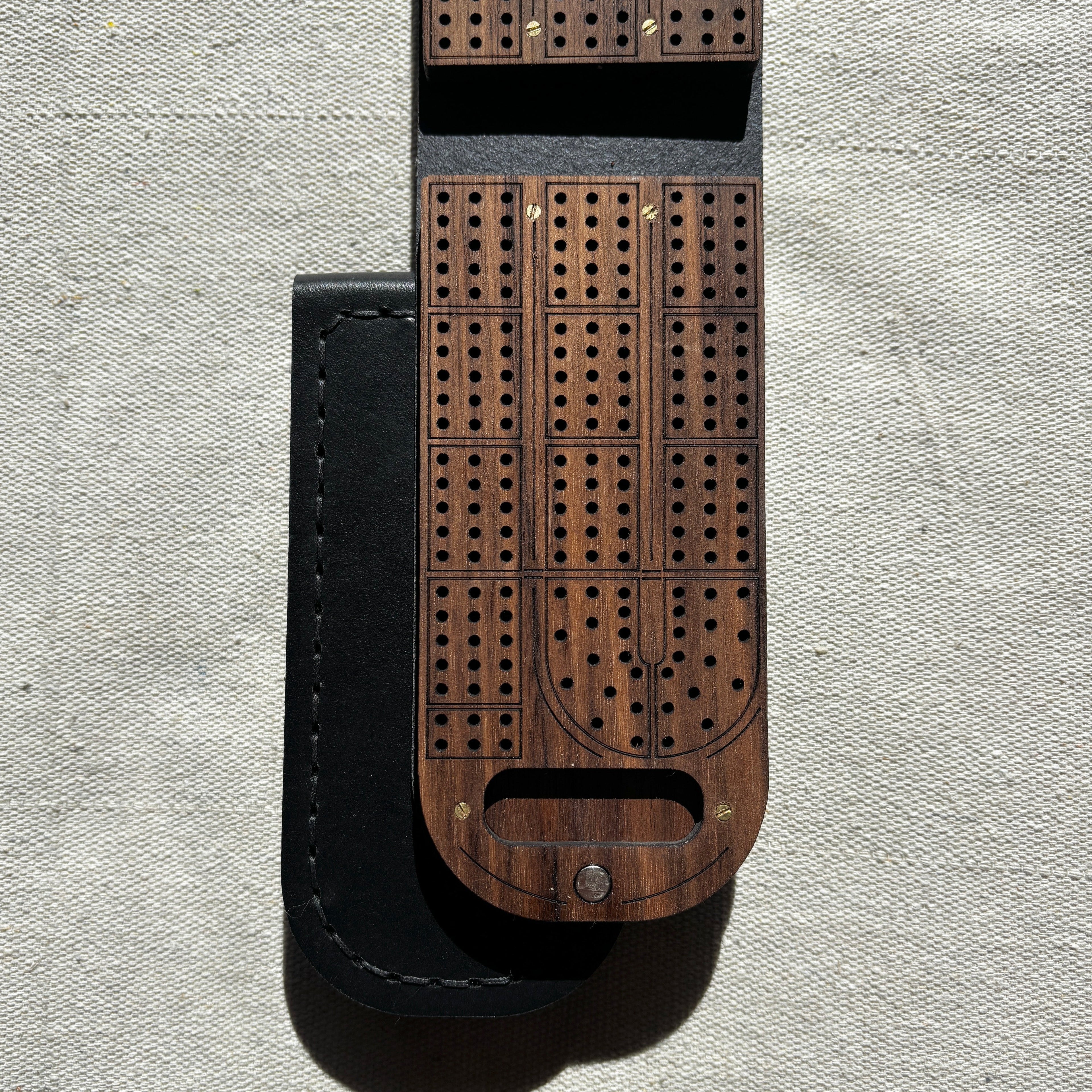 Travel Cribbage Board - Walnut Wood
