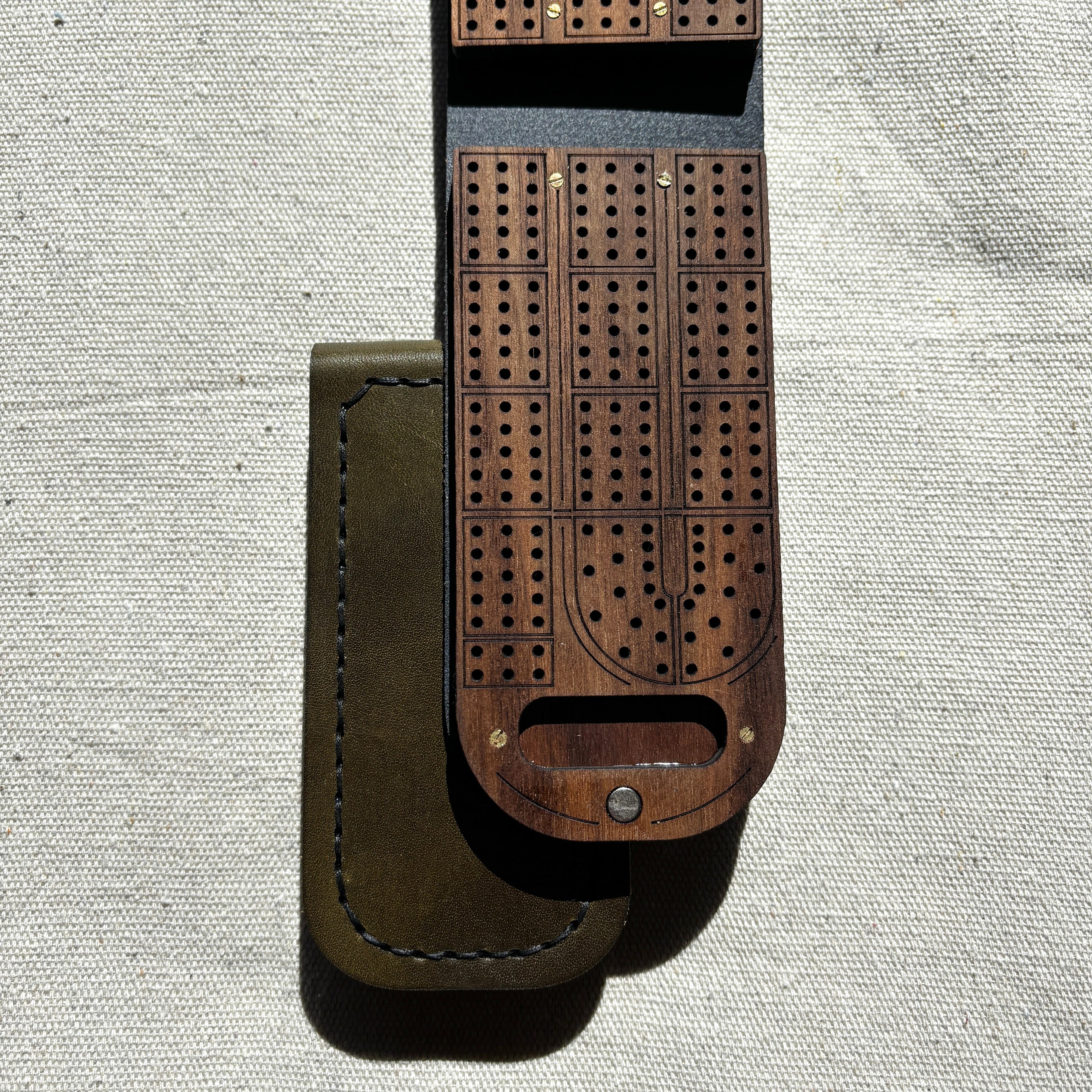 Travel Cribbage Board - Walnut Wood