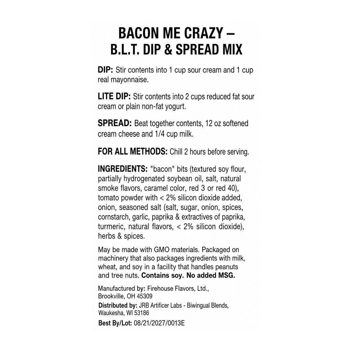 Bacon Me Crazy directions and ingredients